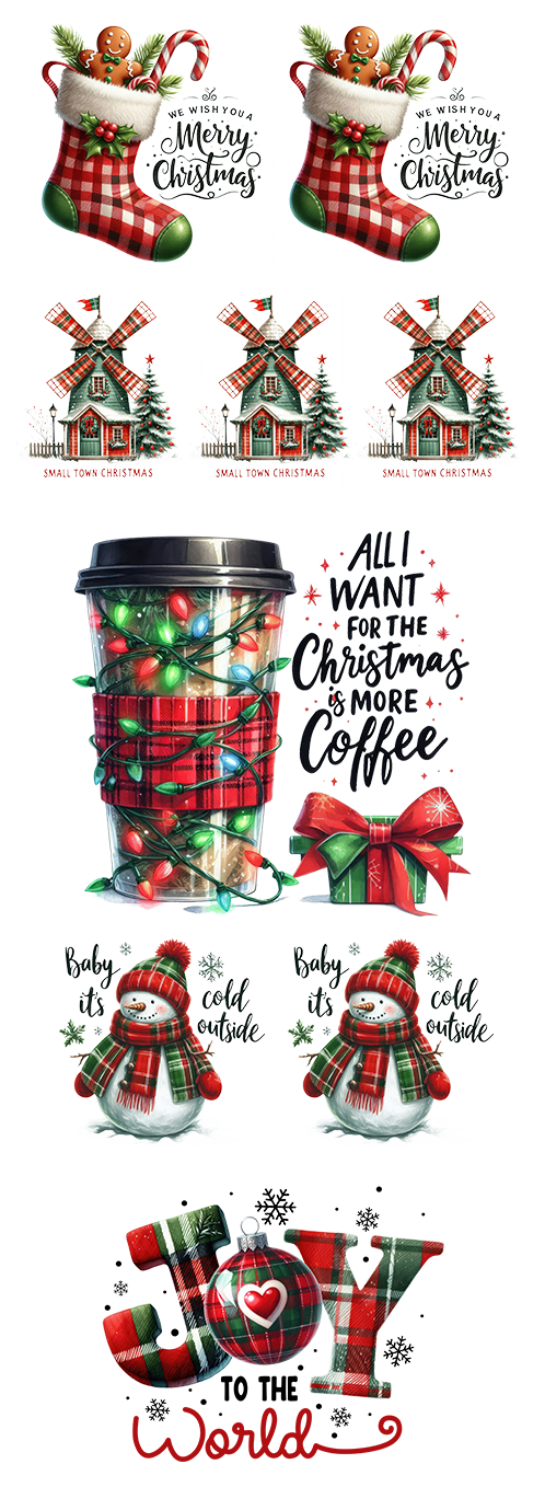 Cozy Christmas: DTF Gang Sheet: Christmas DTF Gang Sheet 22"x60" Premade