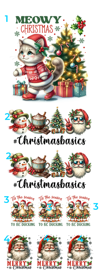 Meowy Christmas: Christmas DTF Gang Sheet 22"x60" Premade