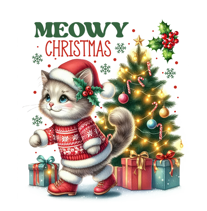 Meowy Christmas: Christmas DTF Gang Sheet 22"x60" Premade